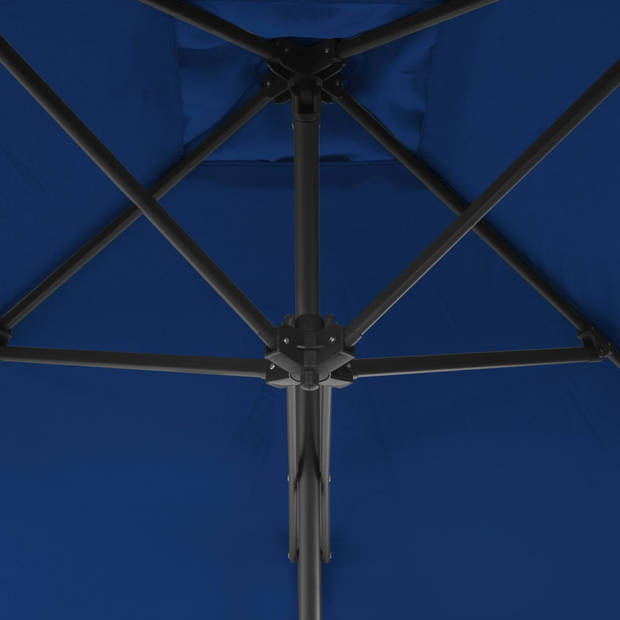 vidaXL Parasol met stalen paal 250x250x230 cm blauw