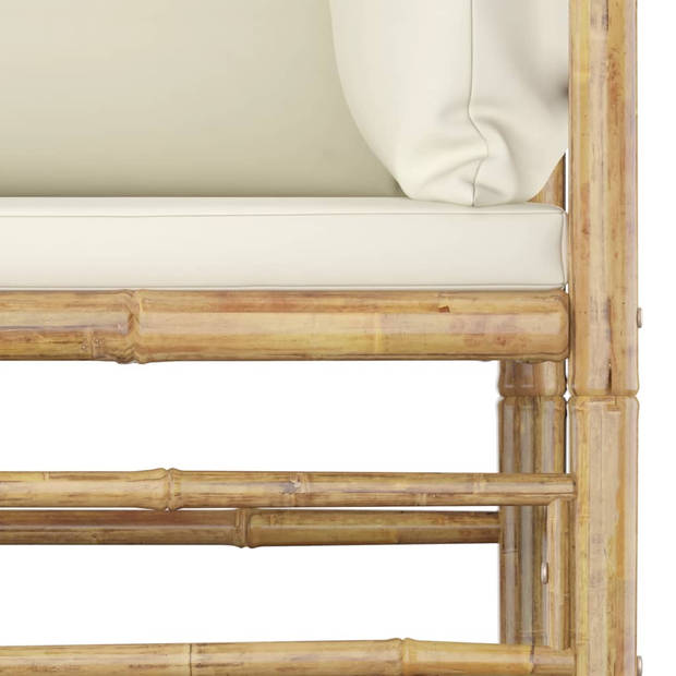 The Living Store Bamboe Loungeset - Loungehoek - Modulair ontwerp - Lichtgewicht constructie - Afneembare en wasbare