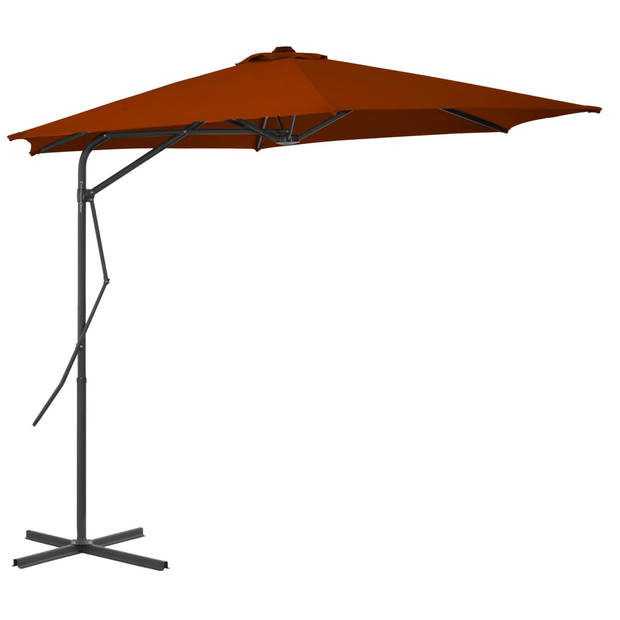 vidaXL Parasol met stalen paal 300x230 cm terracottakleurig