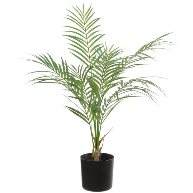 Louis maes Kunstplant - palm - Dypsis Lutescens - in pot zwart - 60 cm - Kunstplanten