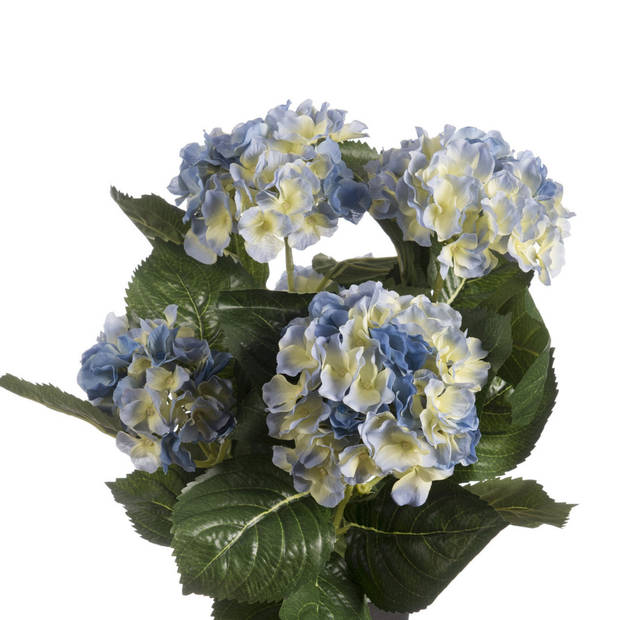 Louis maes Kunstplant - Hortensia hydrangea - blauw - in pot - 44 cm - Kunstplanten