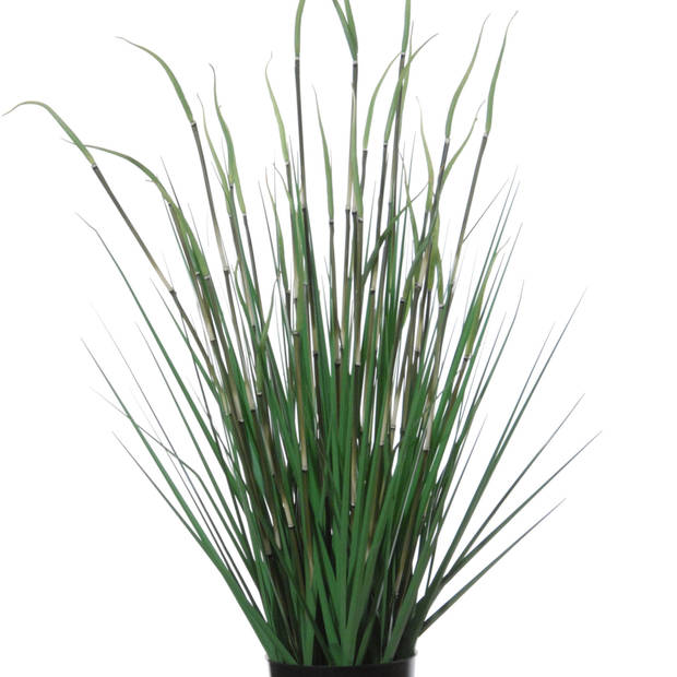 Groene grasplant Pennisetum kunstplant in zwarte kunststof pot 70 cm - Kunstplanten