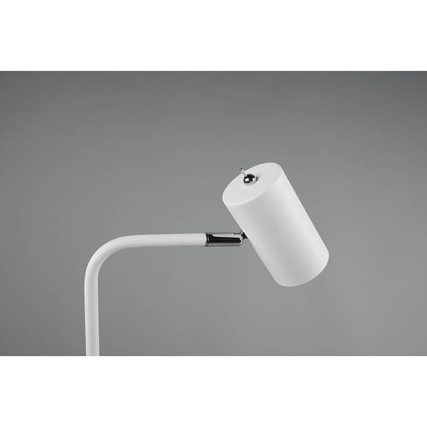 LED Bureaulamp - Tafelverlichting - Trion Milona - GU10 Fitting - Rond - Mat Wit - Aluminium