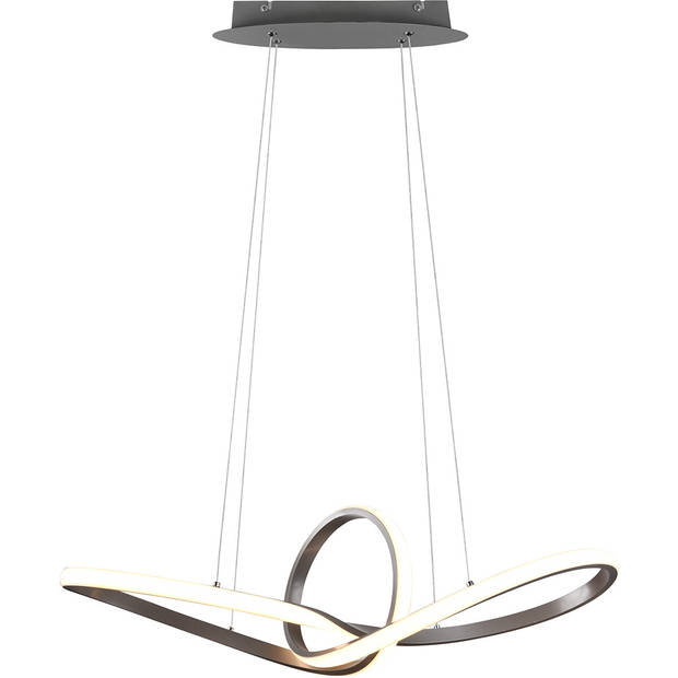 LED Hanglamp - Trion Sonso - 28W - Warm Wit 3000K - Dimbaar - Rond - Mat Nikkel - Aluminium