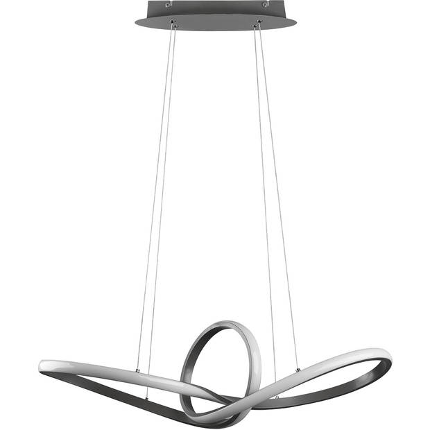 LED Hanglamp - Trion Sonso - 28W - Warm Wit 3000K - Dimbaar - Rond - Mat Nikkel - Aluminium