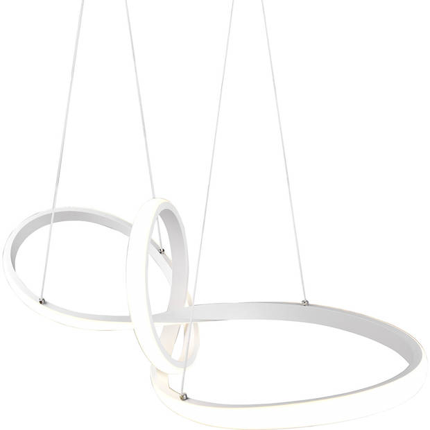 LED Hanglamp - Trion Sonso - 28W - Natuurlijk Wit 4000K - Dimbaar - Rond - Mat Wit - Aluminium