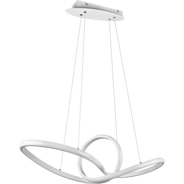 LED Hanglamp - Trion Sonso - 28W - Natuurlijk Wit 4000K - Dimbaar - Rond - Mat Wit - Aluminium