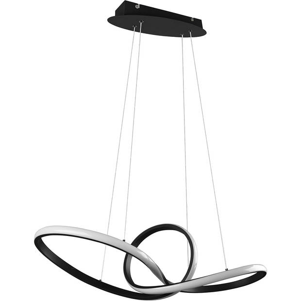 LED Hanglamp - Trion Sonso - 28W - Warm Wit 3000K - Dimbaar - Rond - Mat Zwart - Aluminium