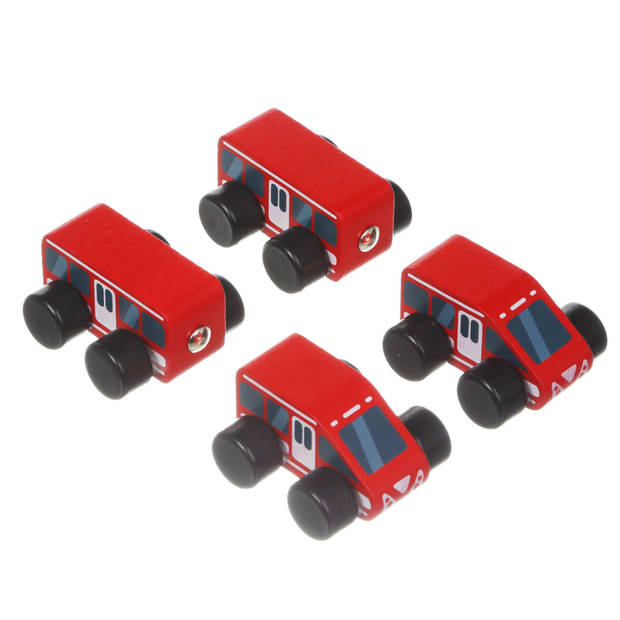 Cubika houten trein magnetisch - rood