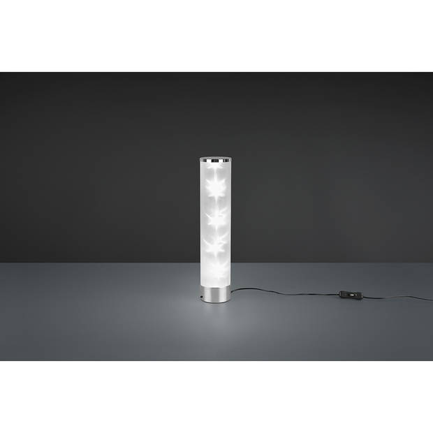 LED Tafellamp - Trion Ricardo - 1.5W - Warm Wit 3000K - RGBW - Dimbaar - Afstandsbediening - Rond - Mat Chroom -