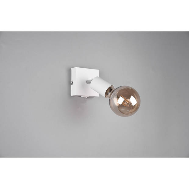 LED Wandspot - Trion Zuncka - E27 Fitting - Vierkant - Mat Wit - Aluminium