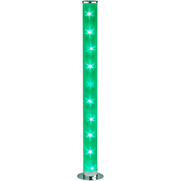 LED Tafellamp - Trion Ricardo - 4W - Warm Wit 3000K - RGBW - Dimbaar - Afstandsbediening - Rond - Mat Chroom - Aluminium