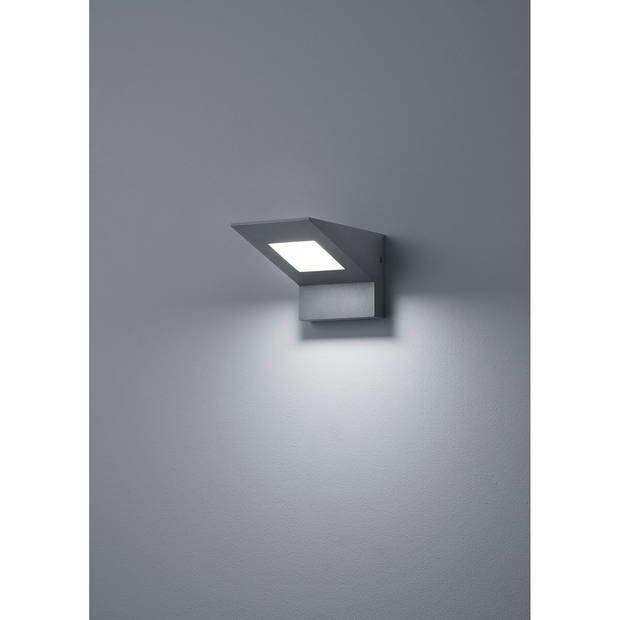 LED Tuinverlichting - Buitenlamp - Trion Nilsona - Wand - 8W - Warm Wit 3000K - Vierkant - Mat Antraciet - Aluminium