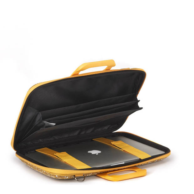 Bombata laptoptas Tweed 15,6 inch 43 x 33 x 7 cm nylon geel