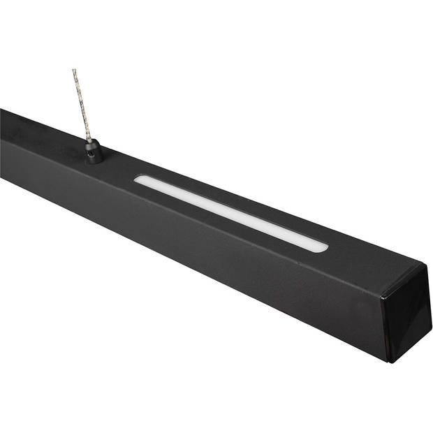 LED Hanglamp - Trion Parola Up and Down - 31W - Warm Wit 3000K - Dimbaar - Rechthoek - Mat Zwart - Aluminium