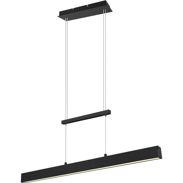 LED Hanglamp - Trion Parola Up and Down - 31W - Warm Wit 3000K - Dimbaar - Rechthoek - Mat Zwart - Aluminium