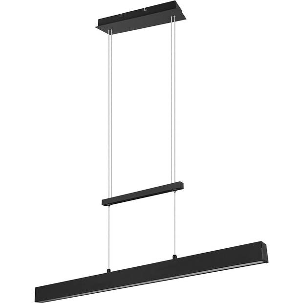 LED Hanglamp - Trion Parola Up and Down - 31W - Warm Wit 3000K - Dimbaar - Rechthoek - Mat Zwart - Aluminium