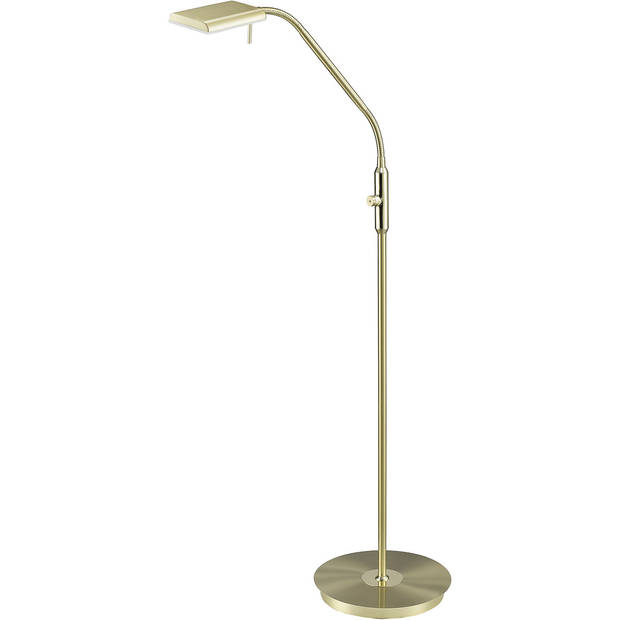 LED Vloerlamp - Trion Bernaro - 12W - Warm Wit 3000K - Dimbaar - Rond - Mat Goud - Aluminium