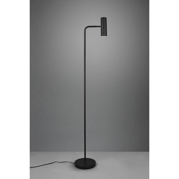 LED Vloerlamp - Trion Milona - GU10 Fitting - 1-lichts - Rond - Mat Zwart - Aluminium