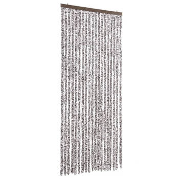 vidaXL Vliegengordijn 56x200 cm chenille bruin en beige