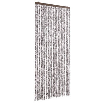 vidaXL Vliegengordijn 90x200 cm chenille bruin en beige