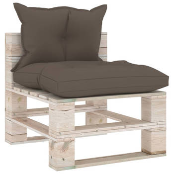 The Living Store Pallet Middenbank - Grenenhout - 60 x 69.4 x 62 cm - Taupe