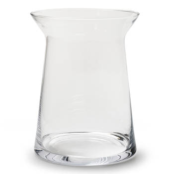 Trechtervaas bloemenvaas/bloemenvazen 19 x 25 cm transparant glas - Vazen