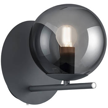 LED Wandlamp - Wandverlichting - Trion Pora - E14 Fitting - Rond - Mat Antraciet - Aluminium