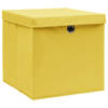 vidaXL Opbergboxen met deksel 4 st 28x28x28 cm geel