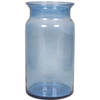 Glazen melkbus vaas/vazen blauw 7 liter smalle hals 16 x 29 cm - Vazen