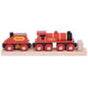 Bigjigs Houten Locomotief met Wagon - Rood