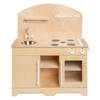 Van Dijk Toys houten speelgoed keuken / keukentje XL - Naturel met wit (Kinderopvang kwaliteit)