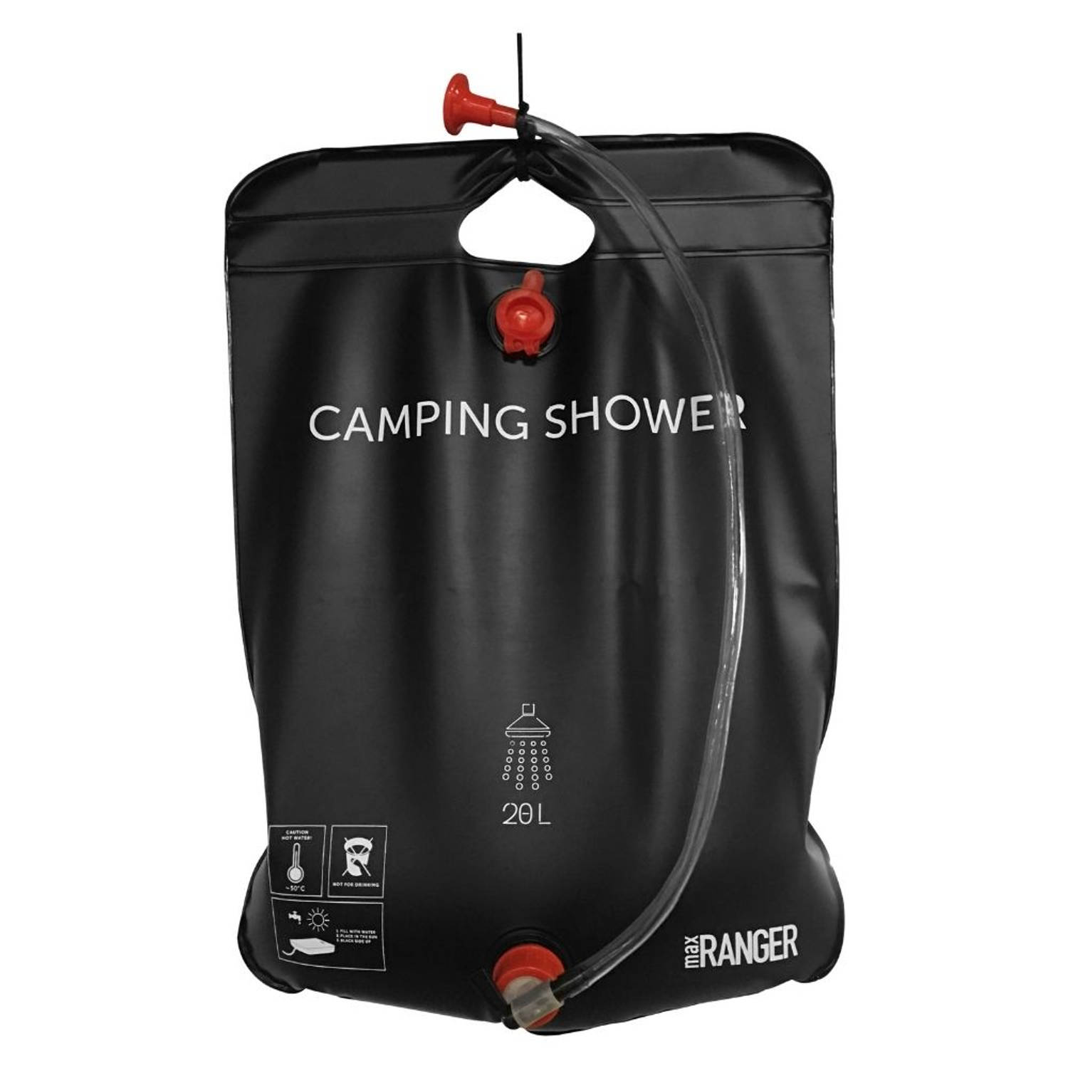 Orange85 Camping douche - met slang - 20 Liter - zwart - Douchezak - Douchehoes - Buiten douche