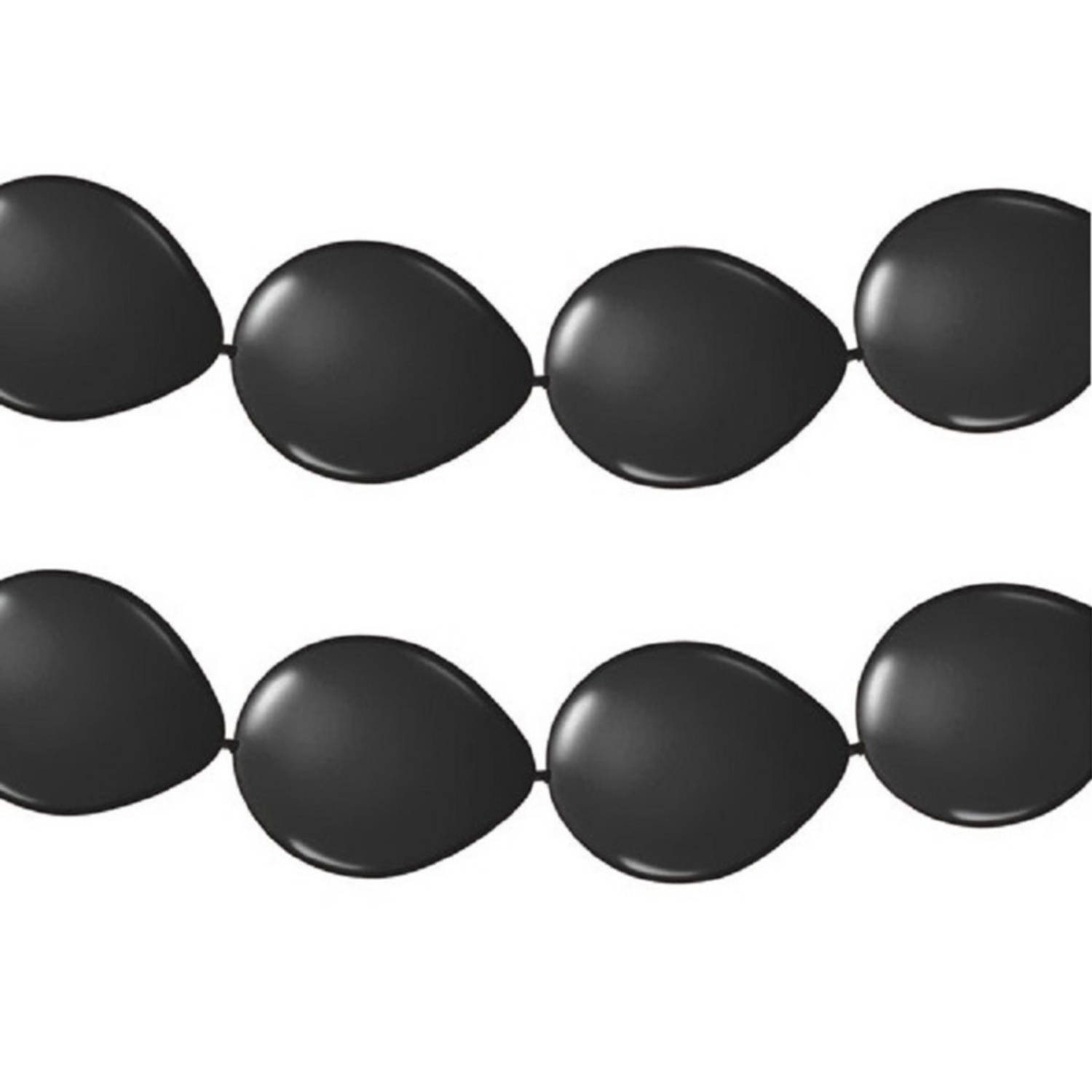 3x Stuks Slinger Met Zwarte Ballonnen 3 Meter Feestartikelen-versiering Zwart