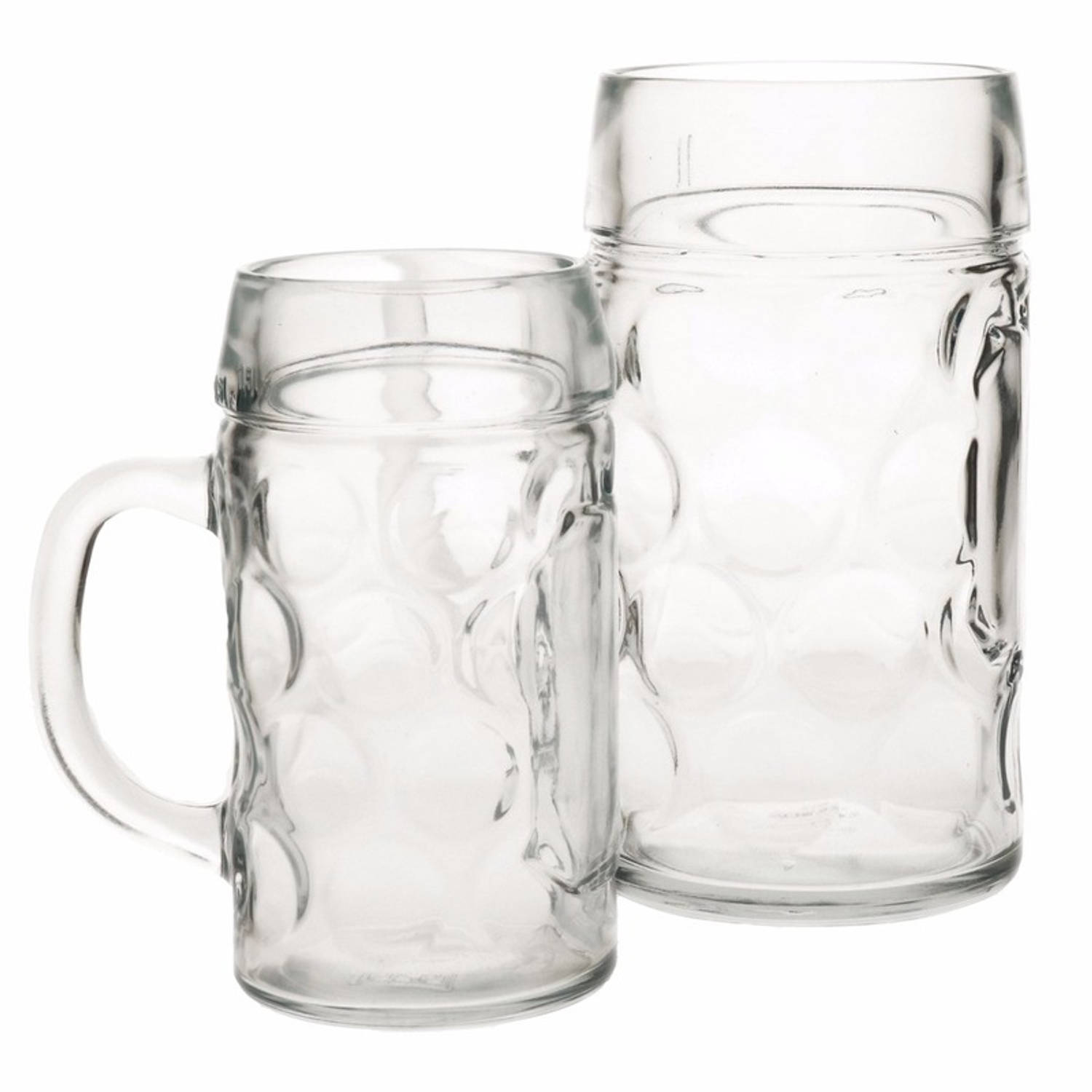 Set van 8x stuks bierpullen/Bierglazen van 1 liter - Bierglazen