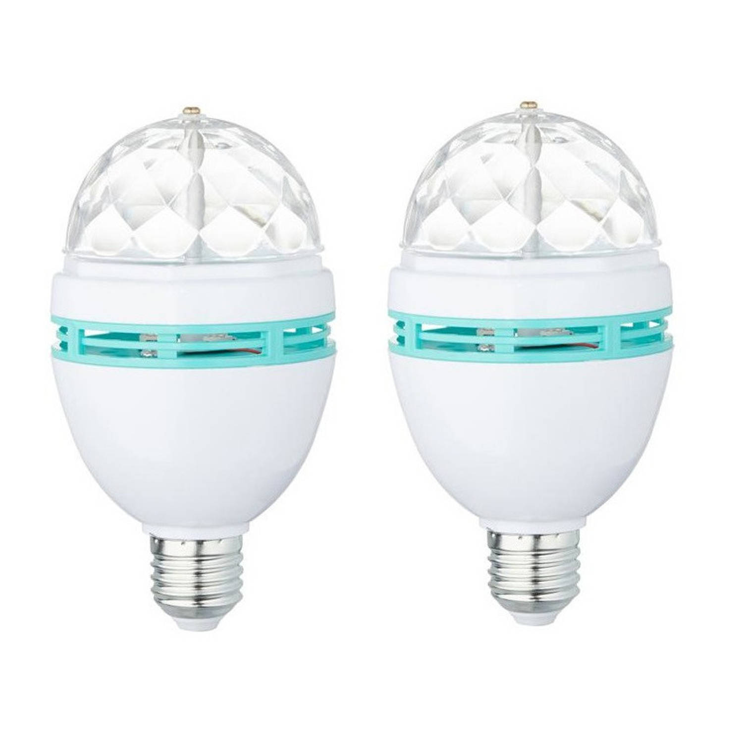 2x Disco Lampen-lichten E27 Fitting 360 Graden Roterend- Disco Bol Voor Fitting 2,5 Watt Ledlampen