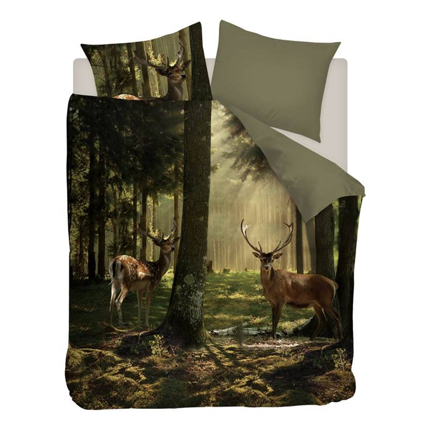Snoozing Sunrise Forest - Flanel - Dekbedovertrek - Lits-jumeaux - 260x200/220 cm - Multi kleur