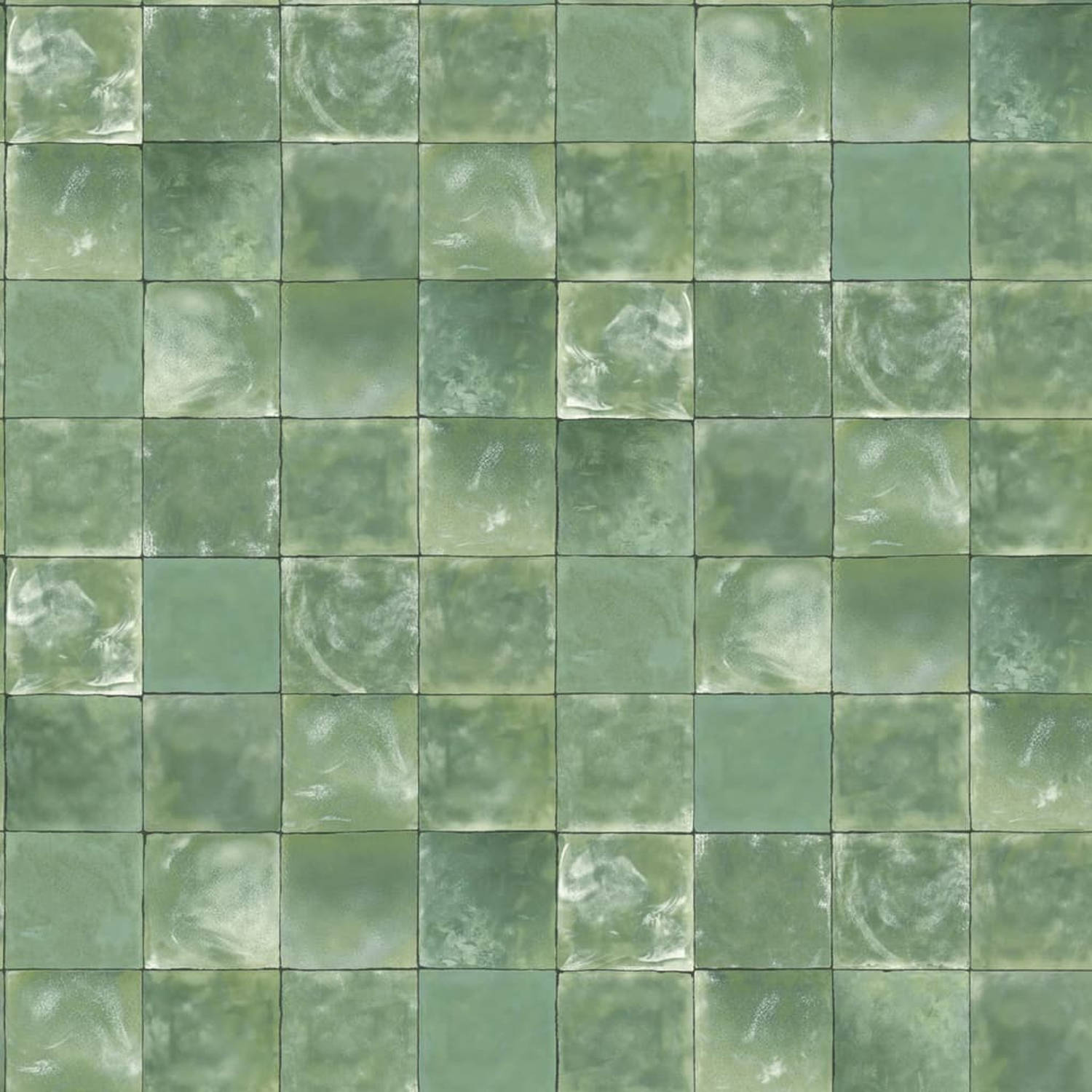 Evergreen Behang Tiles groen