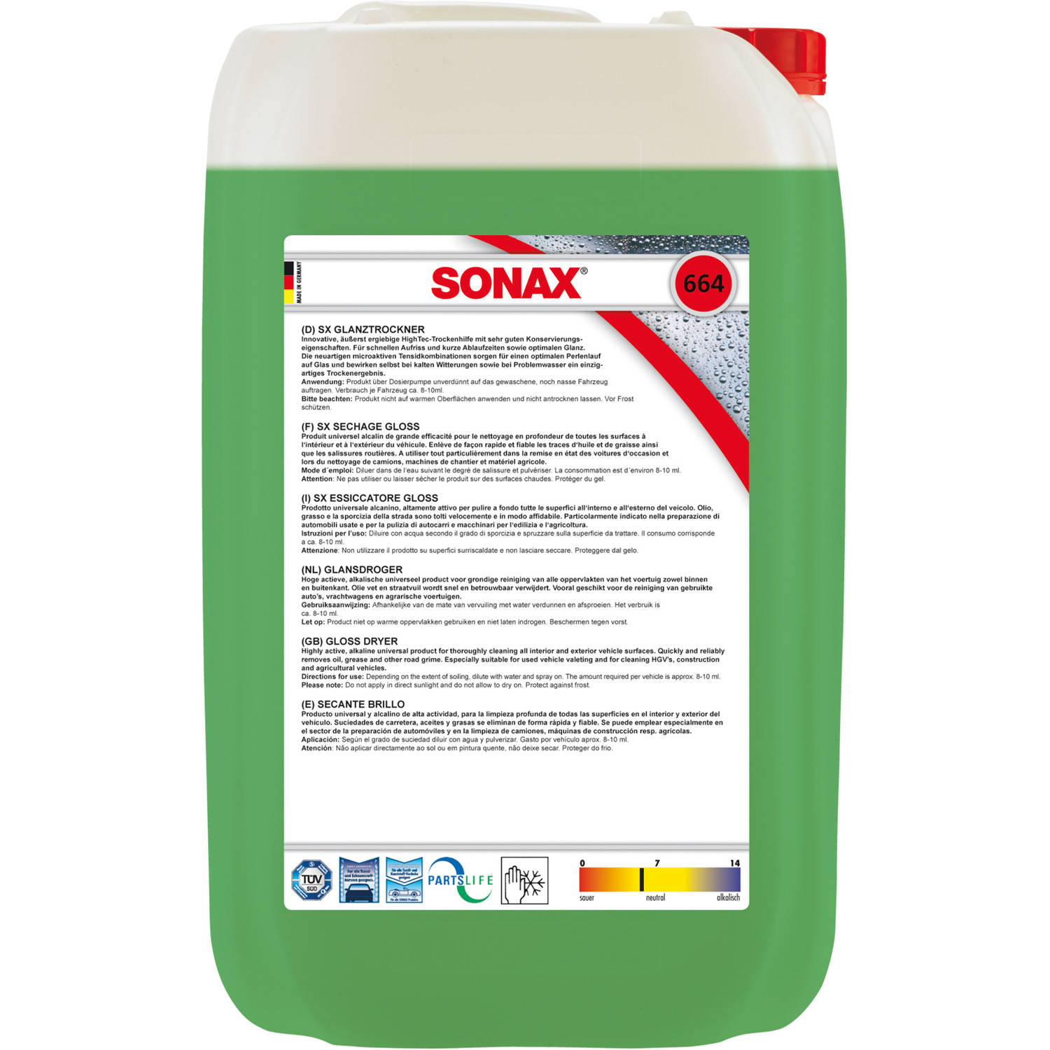 Sonax glansdroger SX 25 liter groen