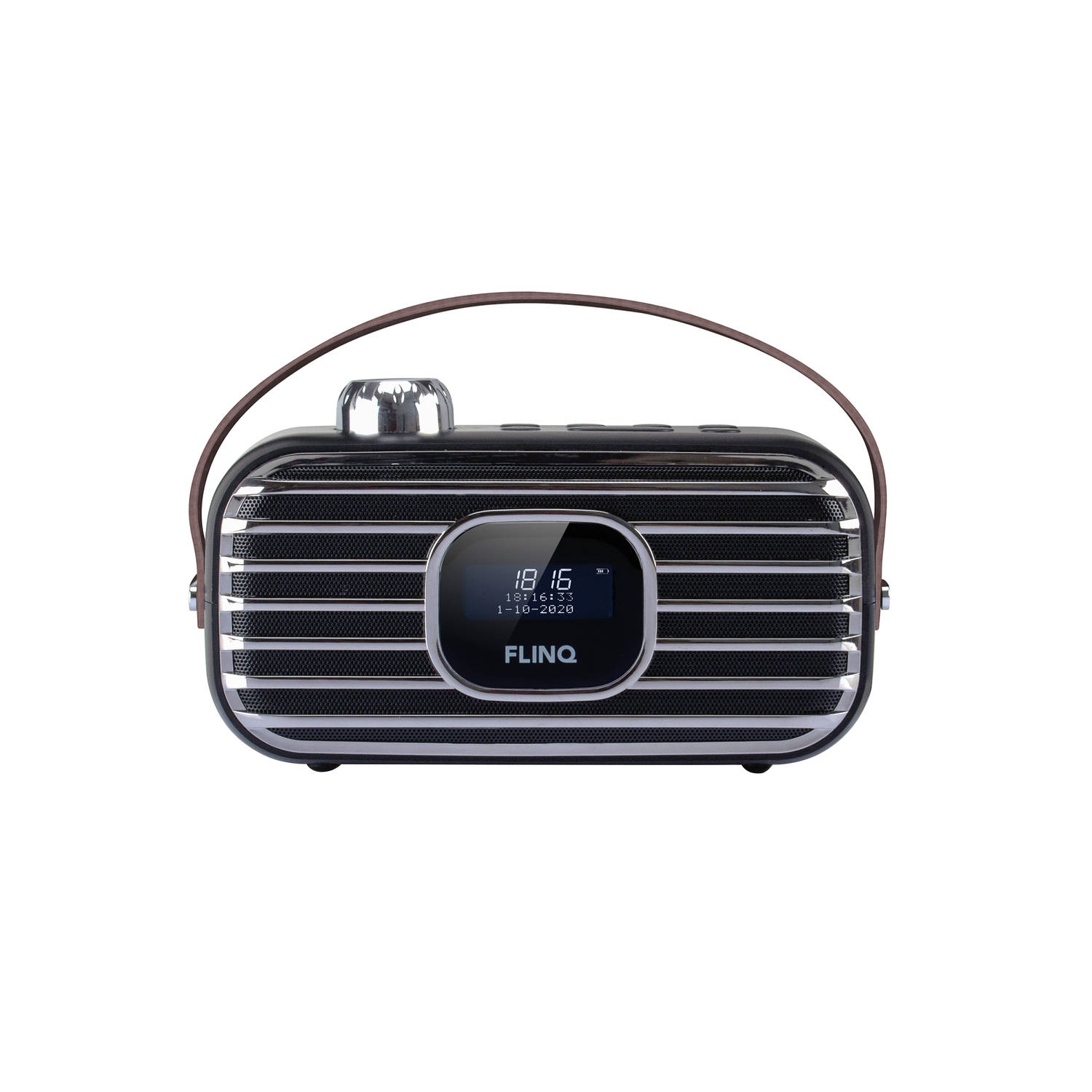 FlinQ DAB Radio - Retro Radio - DAB+/ FM Radio - Bluetooth - Oplaadbaar - Zwart