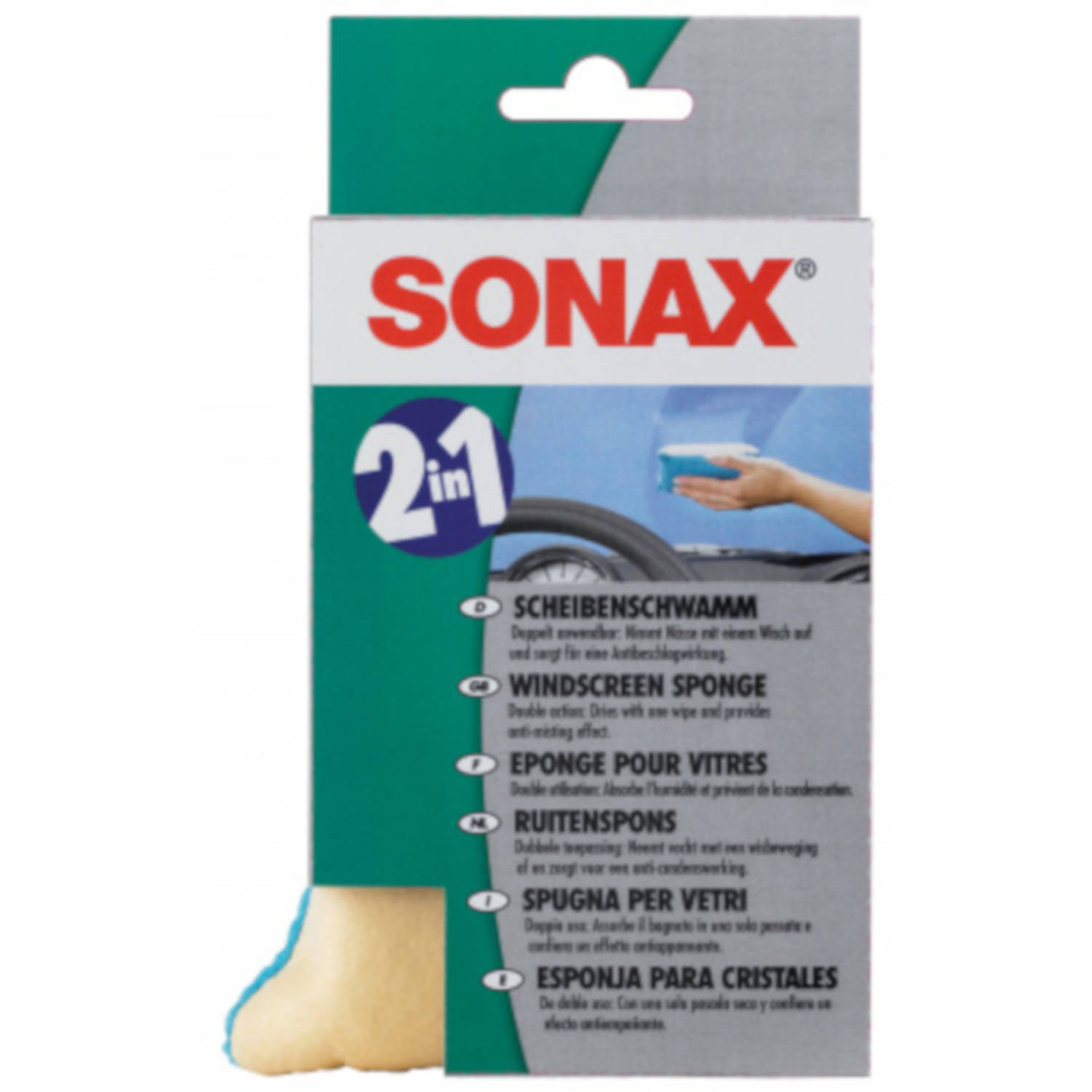 Sonax Ruitenspons 8 X 16 Cm Viscose Geel/groen online kopen