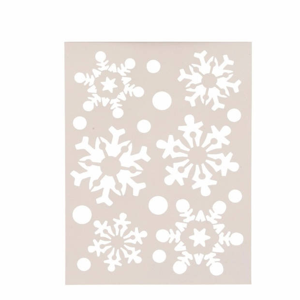 Sneeuwspray kerst raamsjablonen sneeuwvlok/sneeuwster plaatjes 30 cm - Kerst raamsjablonen