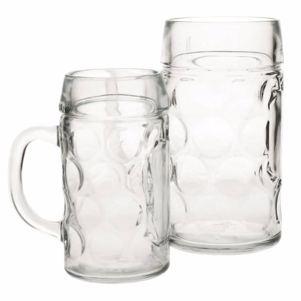2x Bierpullen/Bierglazen van 1 liter - Bierglazen