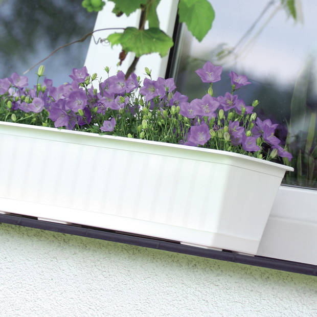 2x Witte kunststof Agro plantenbakken/bloembakken 50 cm - Plantenbakken