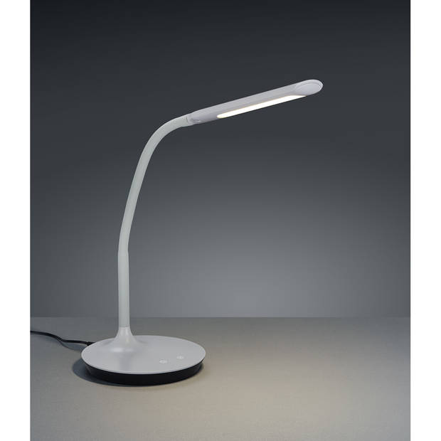 LED Bureaulamp - Trion Polina - 5W - Aanpasbare Kleur - Dimbaar - Rond - Mat Grijs - Kunststof