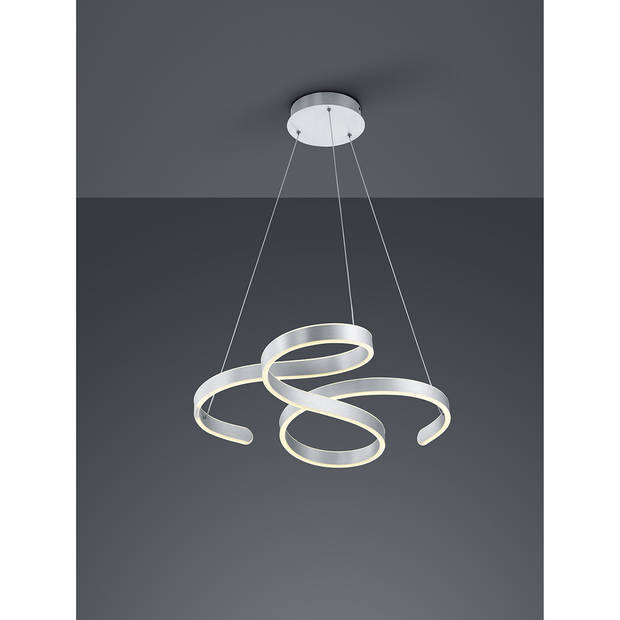 LED Hanglamp - Hangverlichting - Trion Frinco - 52W - Warm Wit 3000K - Dimbaar - Rond - Mat Grijs - Aluminium