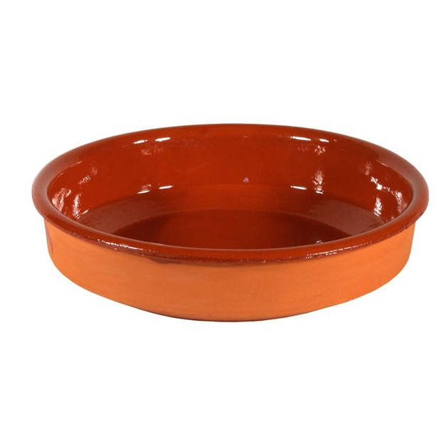 5x Terracotta hapjes/tapas borden/schalen 18 cm/35 cm - Snack en tapasschalen