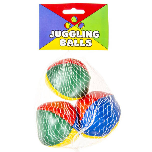 3x Gekleurde jongleerballetjes/ballengooi ballen - Jongleervoorwerpen
