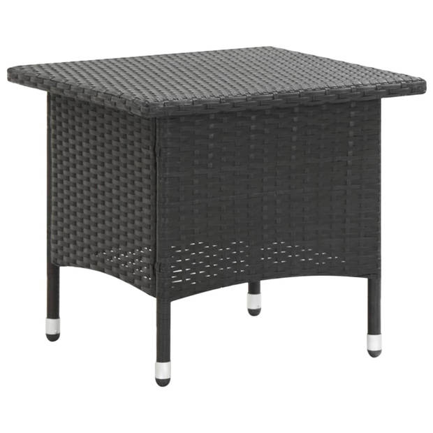 vidaXL Theetafel 50x50x47 cm poly rattan zwart