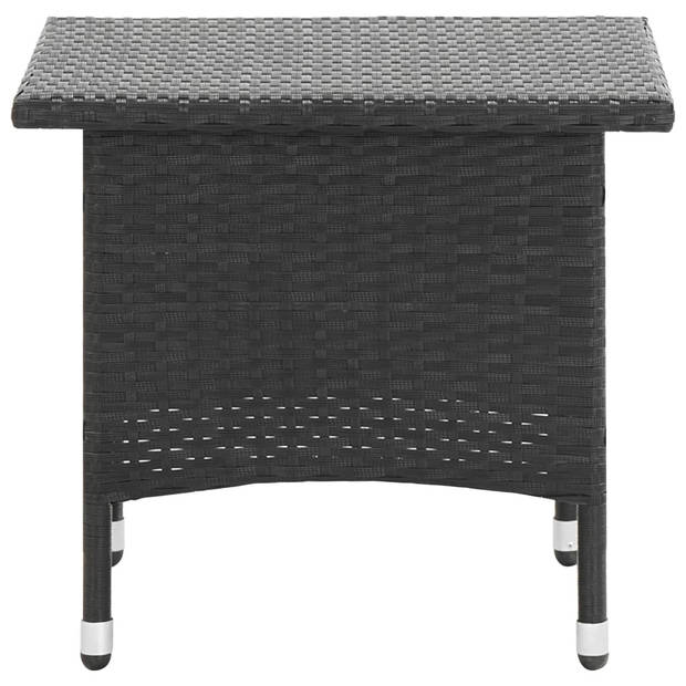 vidaXL Theetafel 50x50x47 cm poly rattan zwart